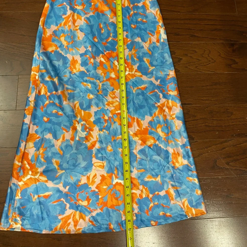 Hello Molly Blue and Orange Floral Maxi Dress - Picture 4 of 10